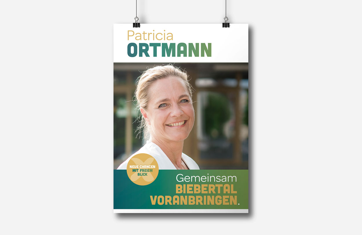 Werbekampagne für den Bürgermeisterwahlkampf von Patricia Ortmann