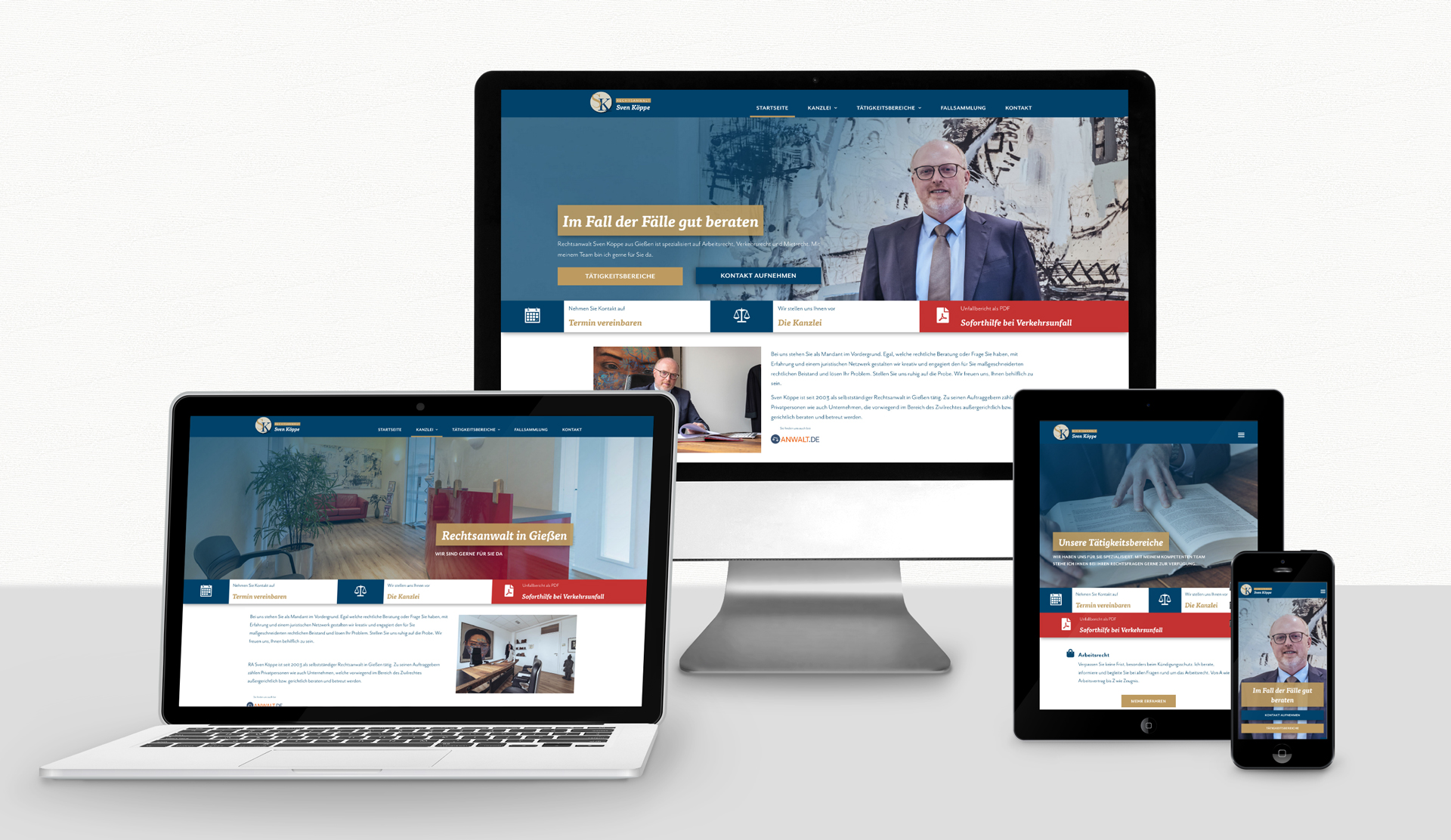 Kreativagentur präsentiert neues Webdesign für Anwalt aus Gießen